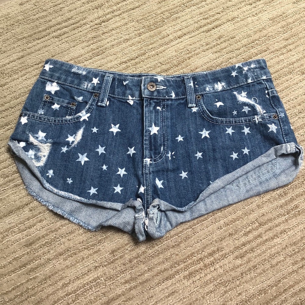 Carmar Denim Star Design Cheeky Jean Shorts Sz 28